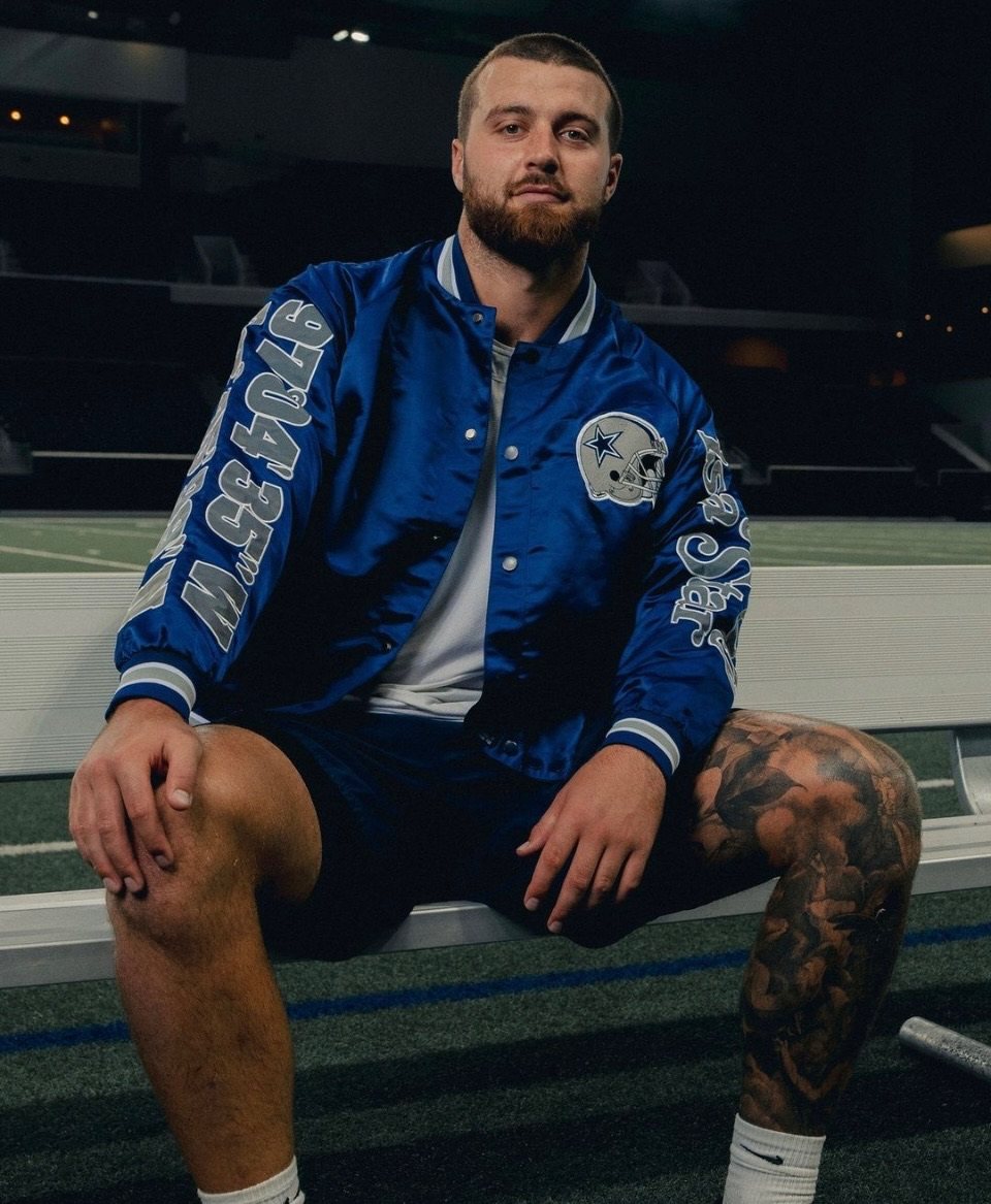 Dallas Cowboys custom satin jacket and NFL apparel, finished product and details