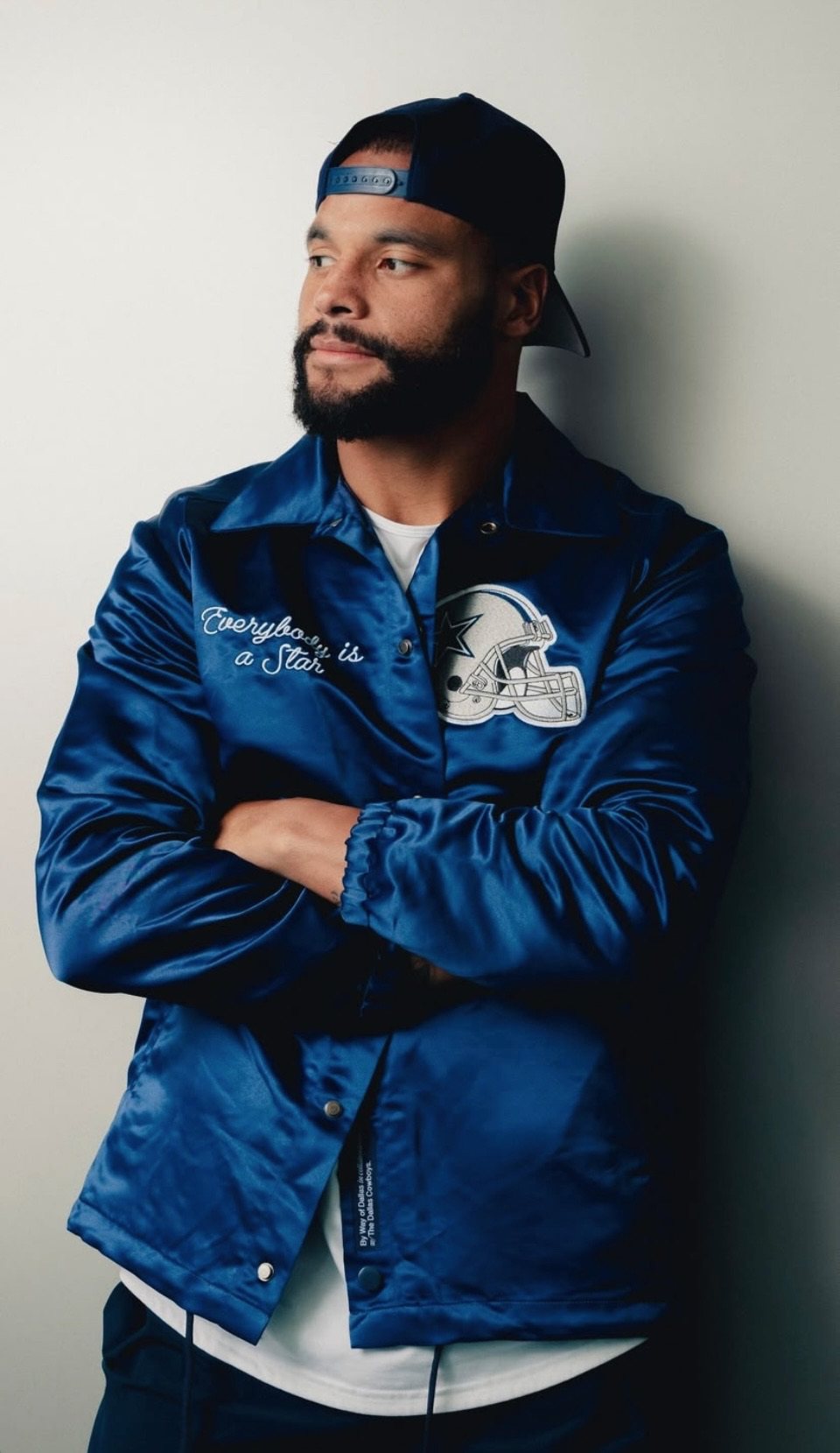 Dallas Cowboys custom satin jacket and NFL apparel, finished product and details