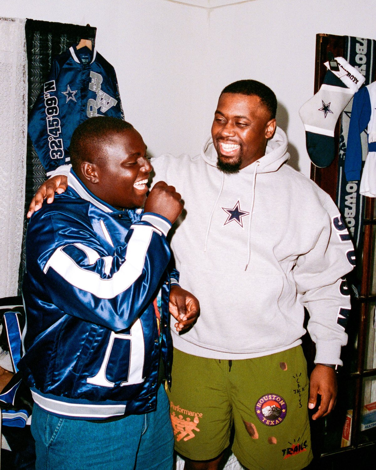 Dallas Cowboys custom satin jacket and NFL apparel, finished product and details