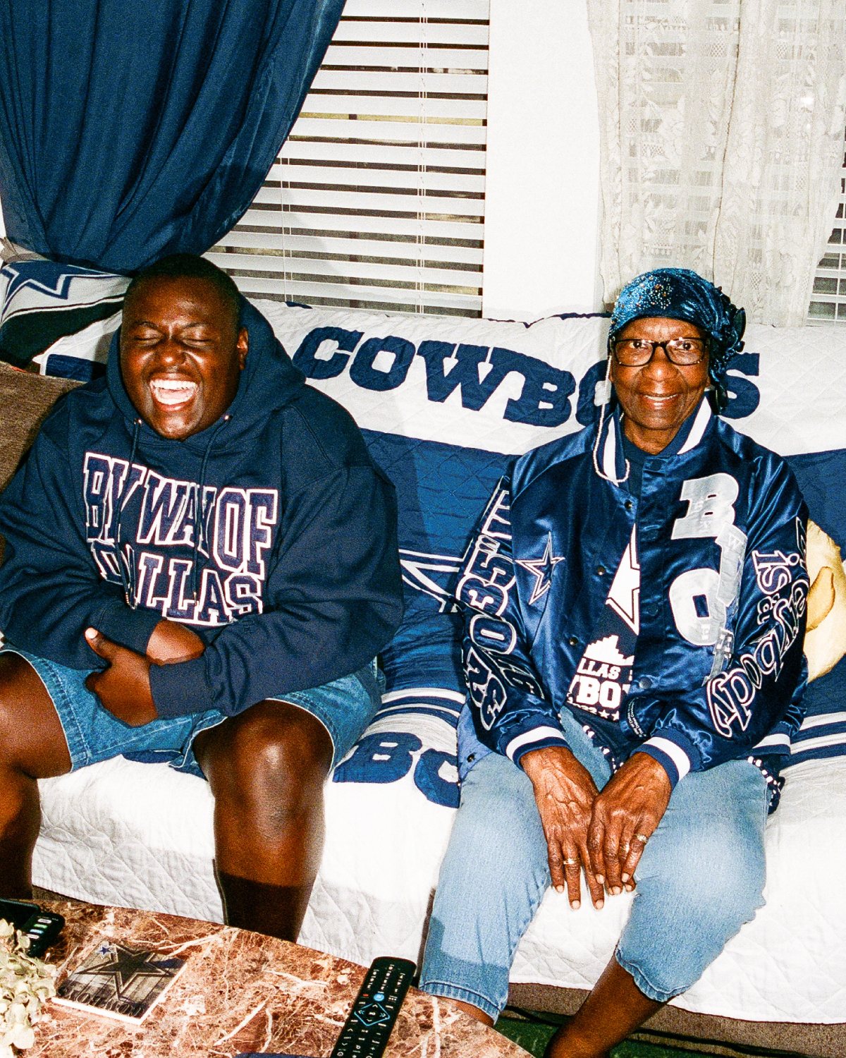 Dallas Cowboys custom satin jacket and NFL apparel, finished product and details
