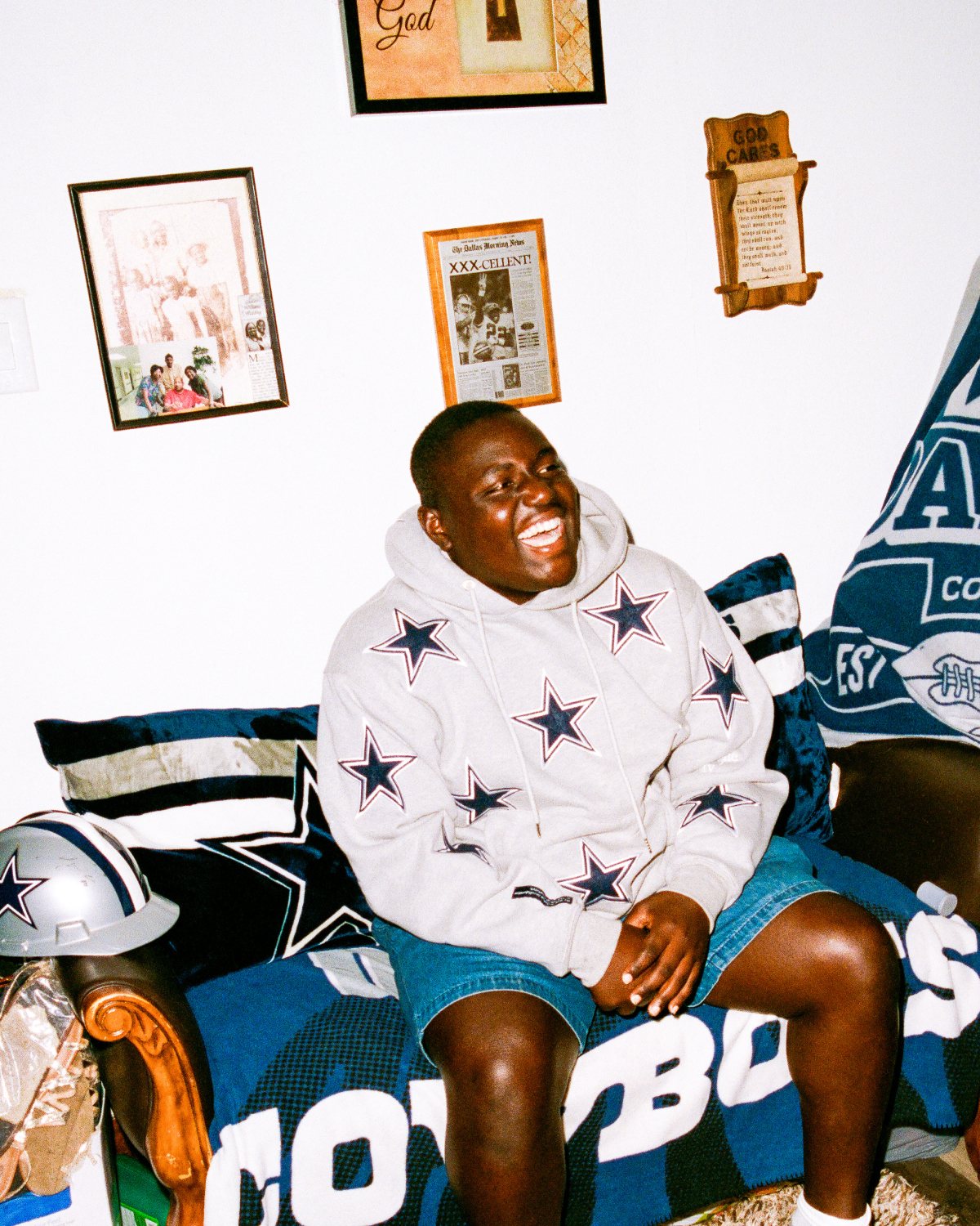 Dallas Cowboys custom satin jacket and NFL apparel, finished product and details