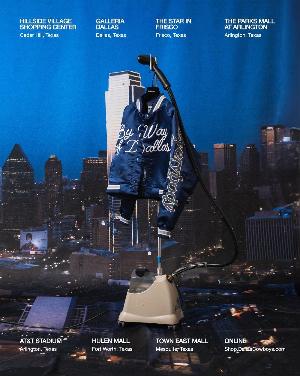 Dallas Cowboys custom satin jacket and NFL apparel, finished product and details