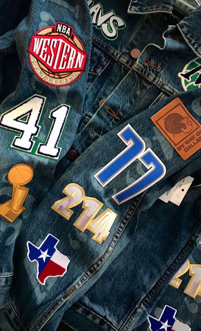 Dallas Mavericks custom satin jacket, denim jacket and apparel