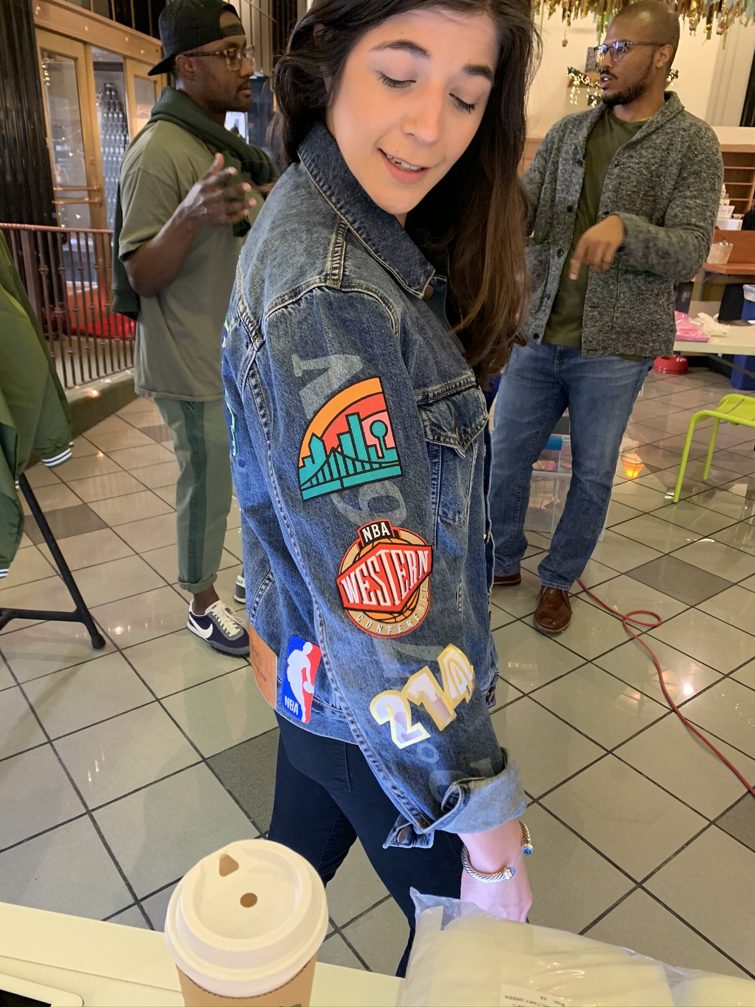Dallas Mavericks City Edition custom patch denim jacket at the release