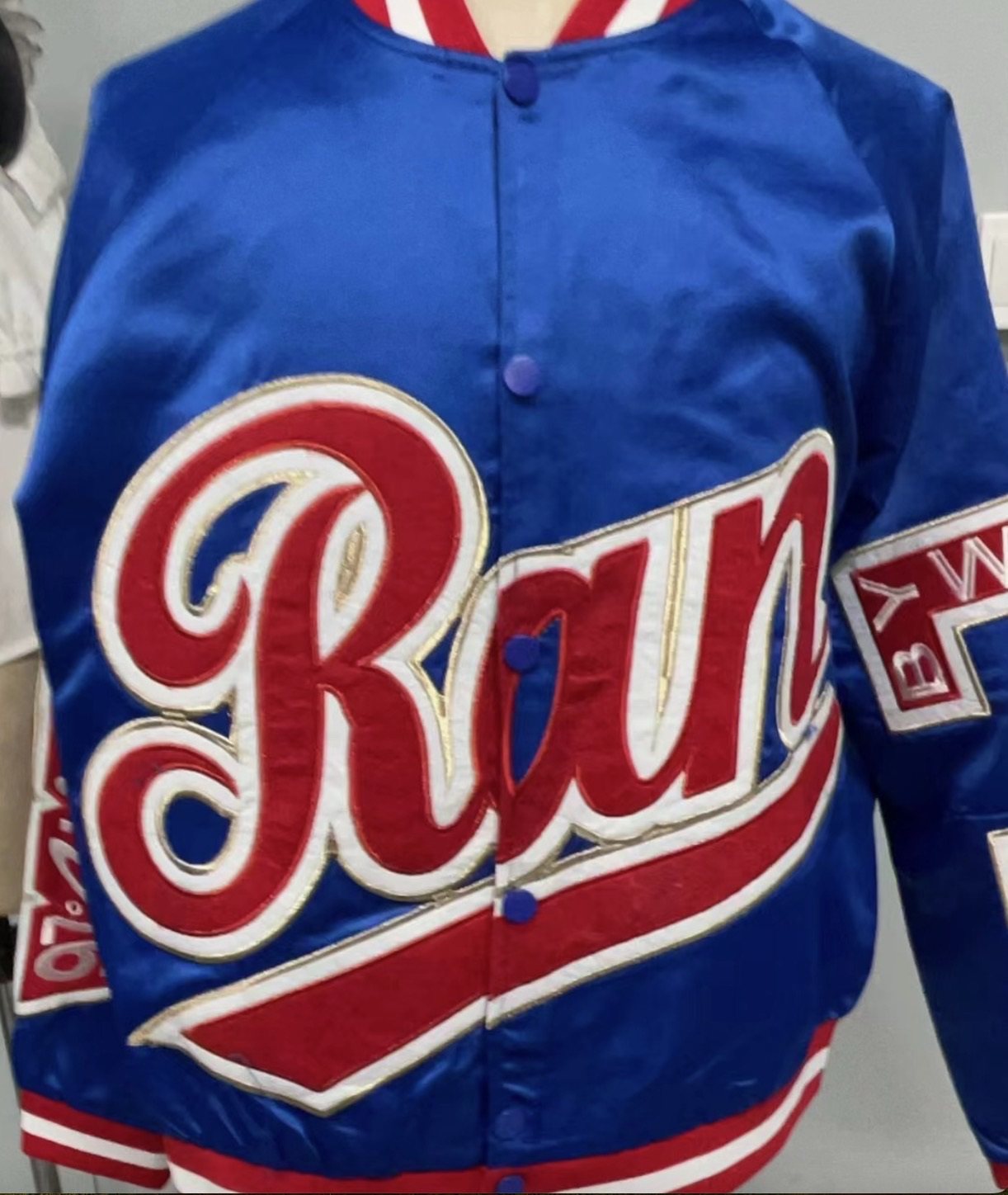 Texas Rangers jacket chenille, appliqué and pearl detail