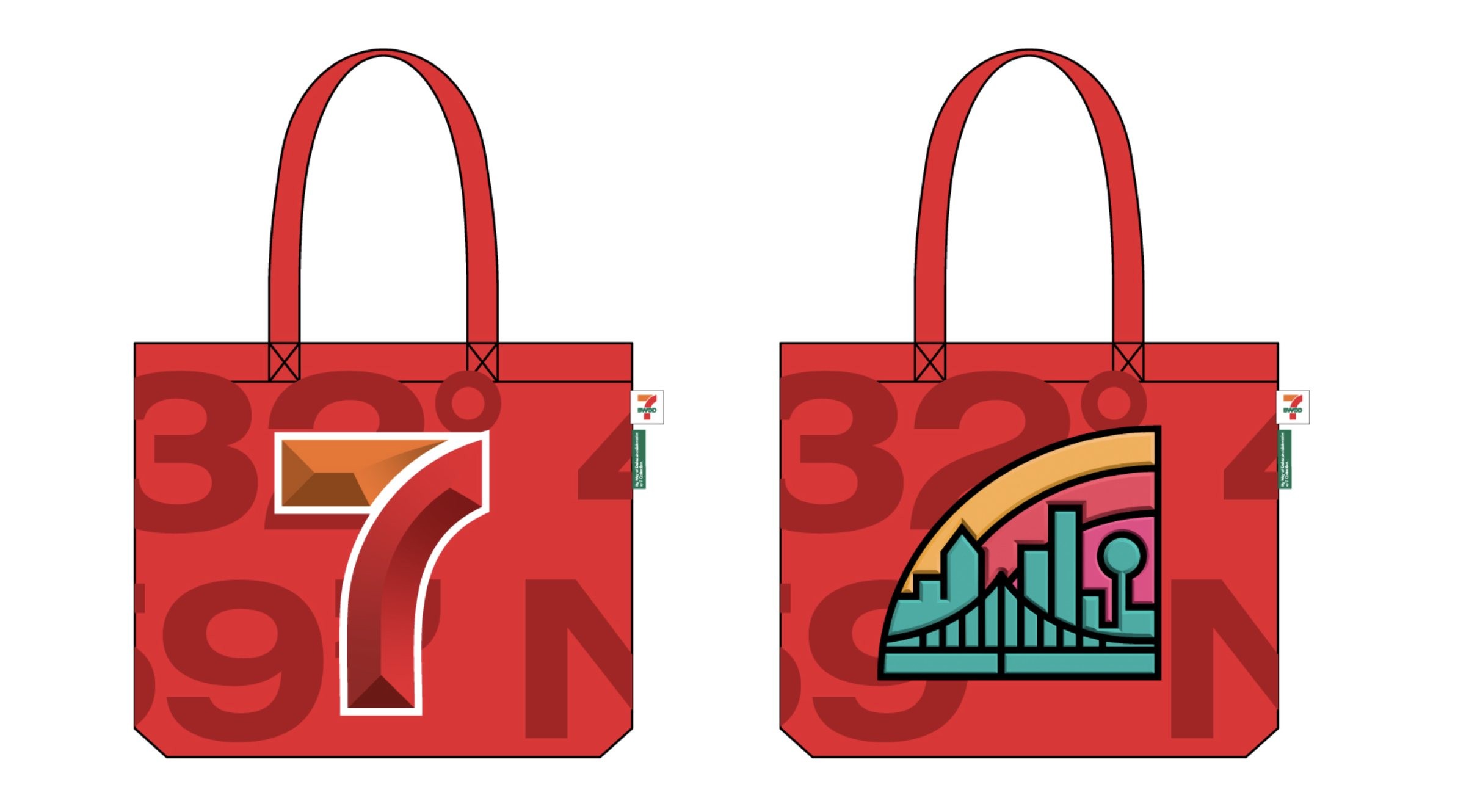7-Eleven collection CAD and finished product side by side, custom apparel development