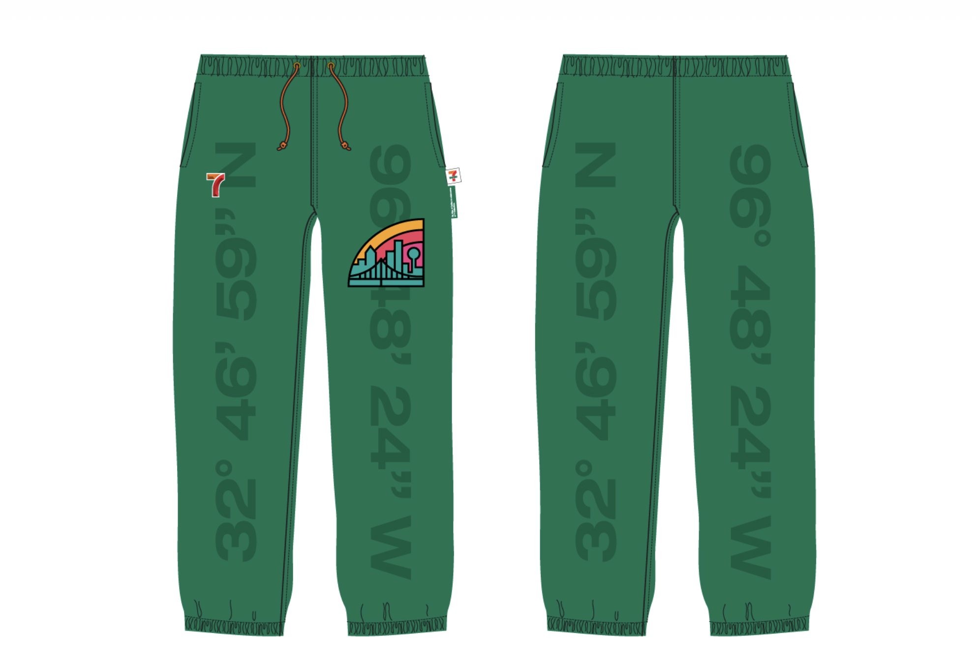 7-Eleven collection CAD and finished product side by side, custom apparel development