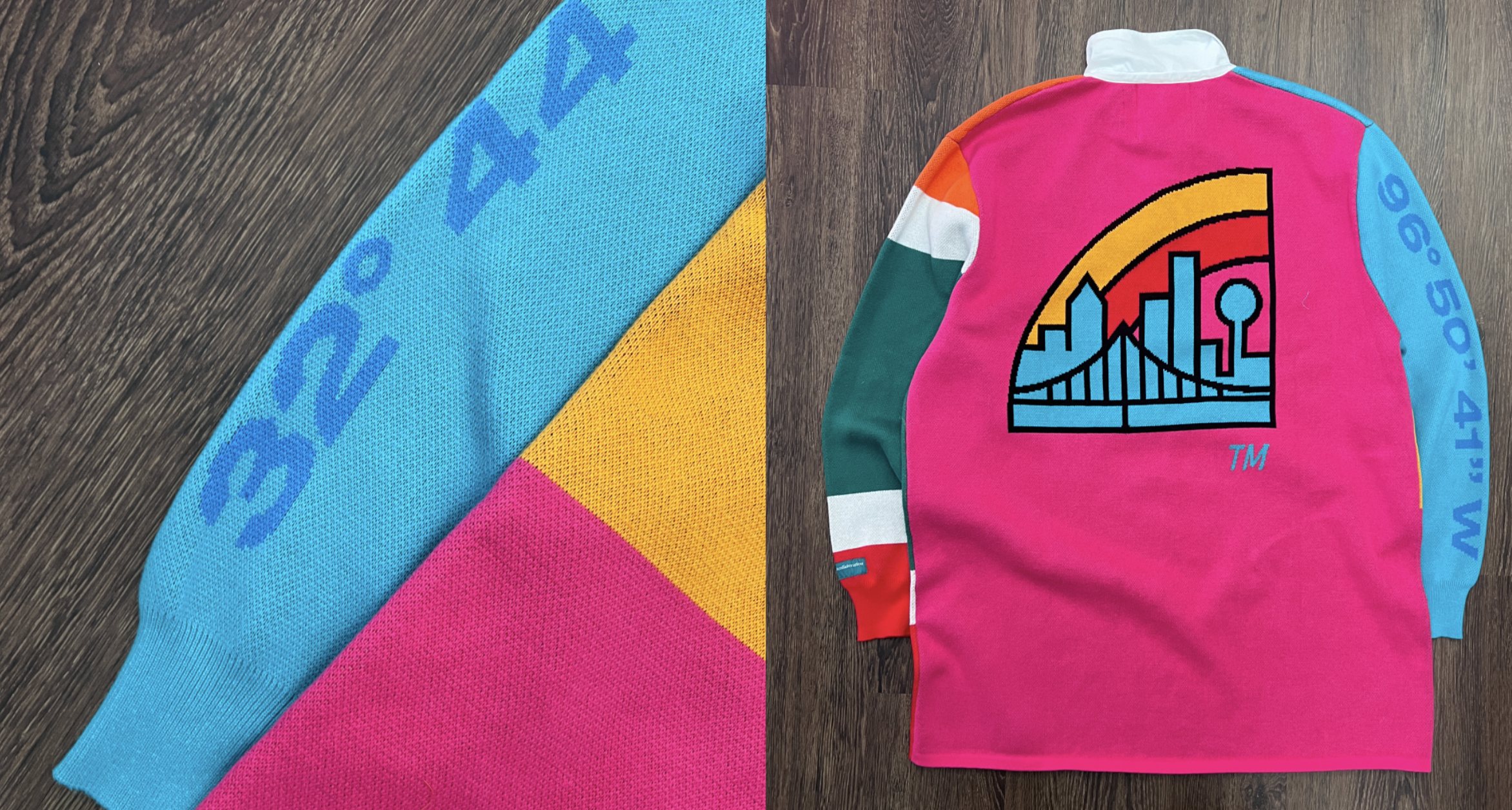 7-Eleven collection CAD and finished product side by side, custom apparel development