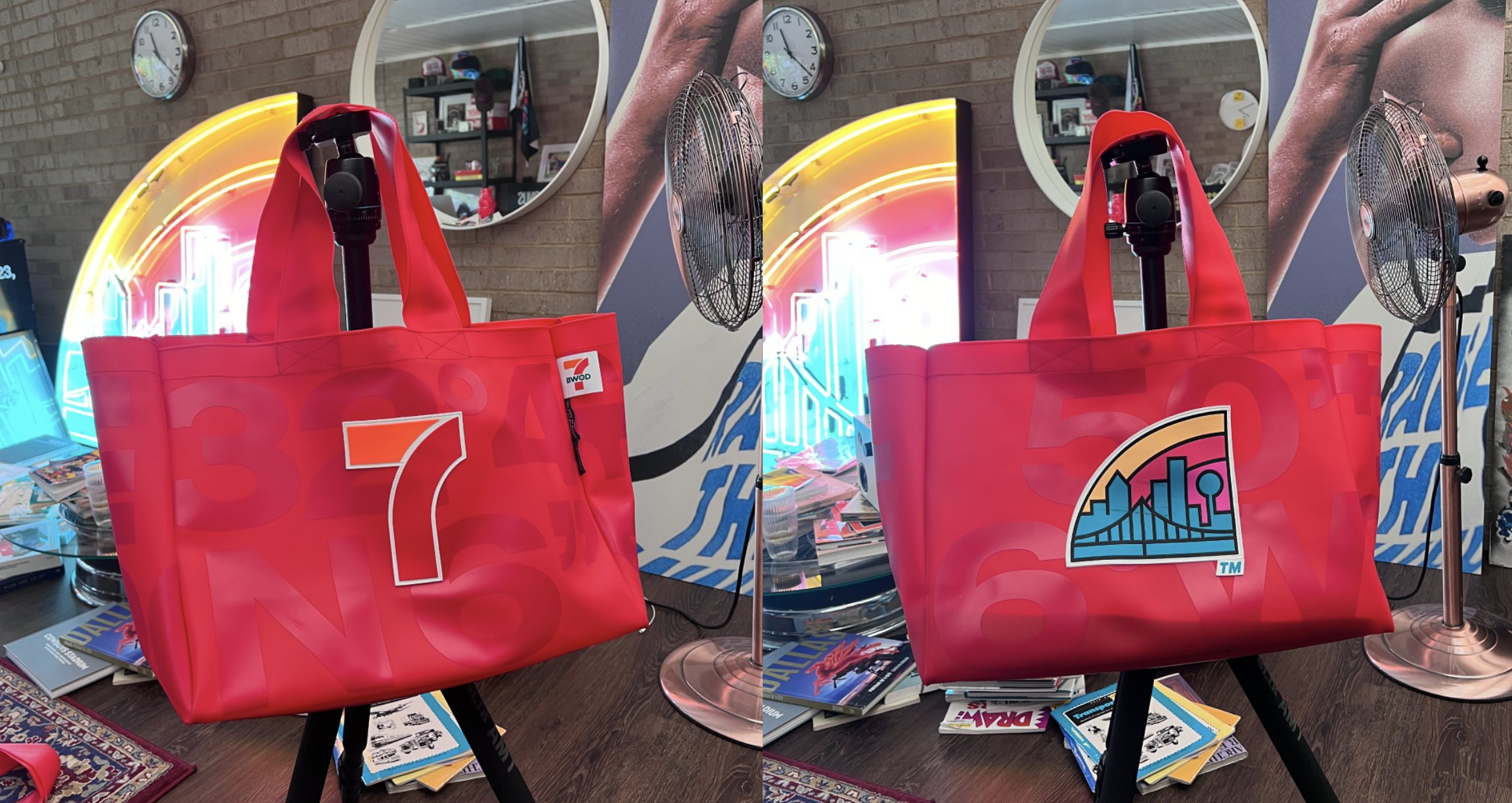 7-Eleven collection CAD and finished product side by side, custom apparel development