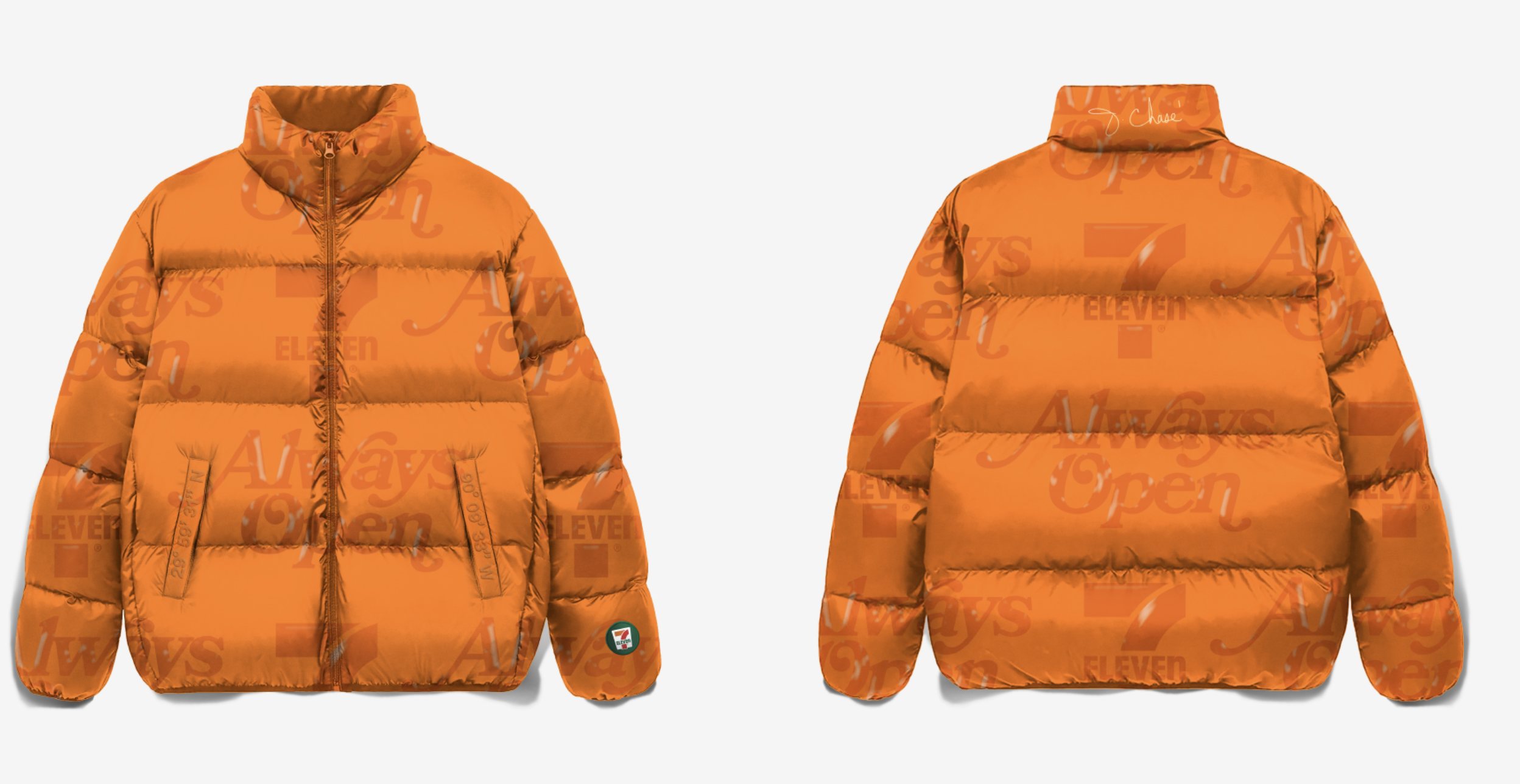 7-Eleven collection CAD and finished product side by side, custom apparel development