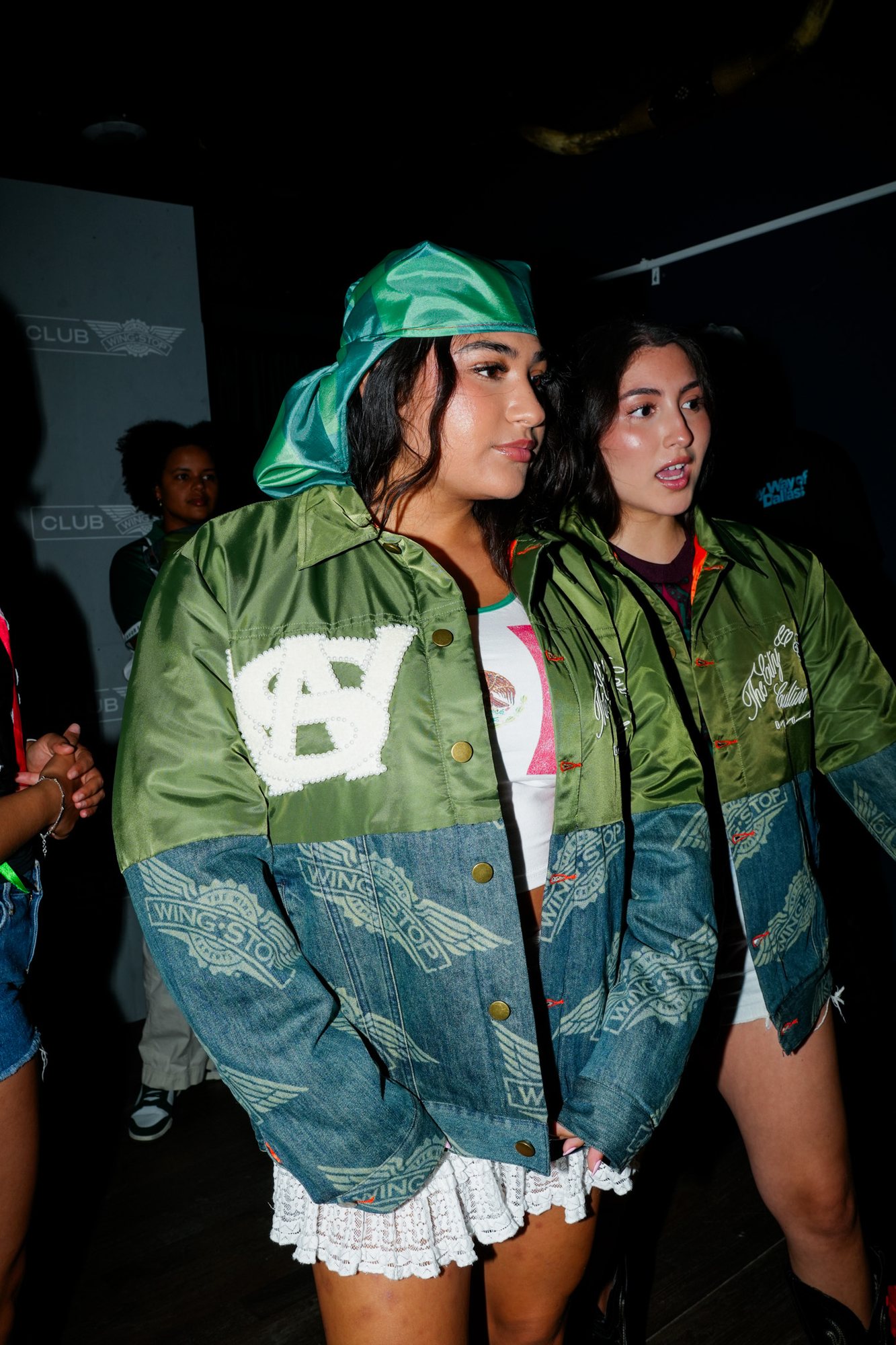 Club Wingstop limited-edition jacket at the launch activation