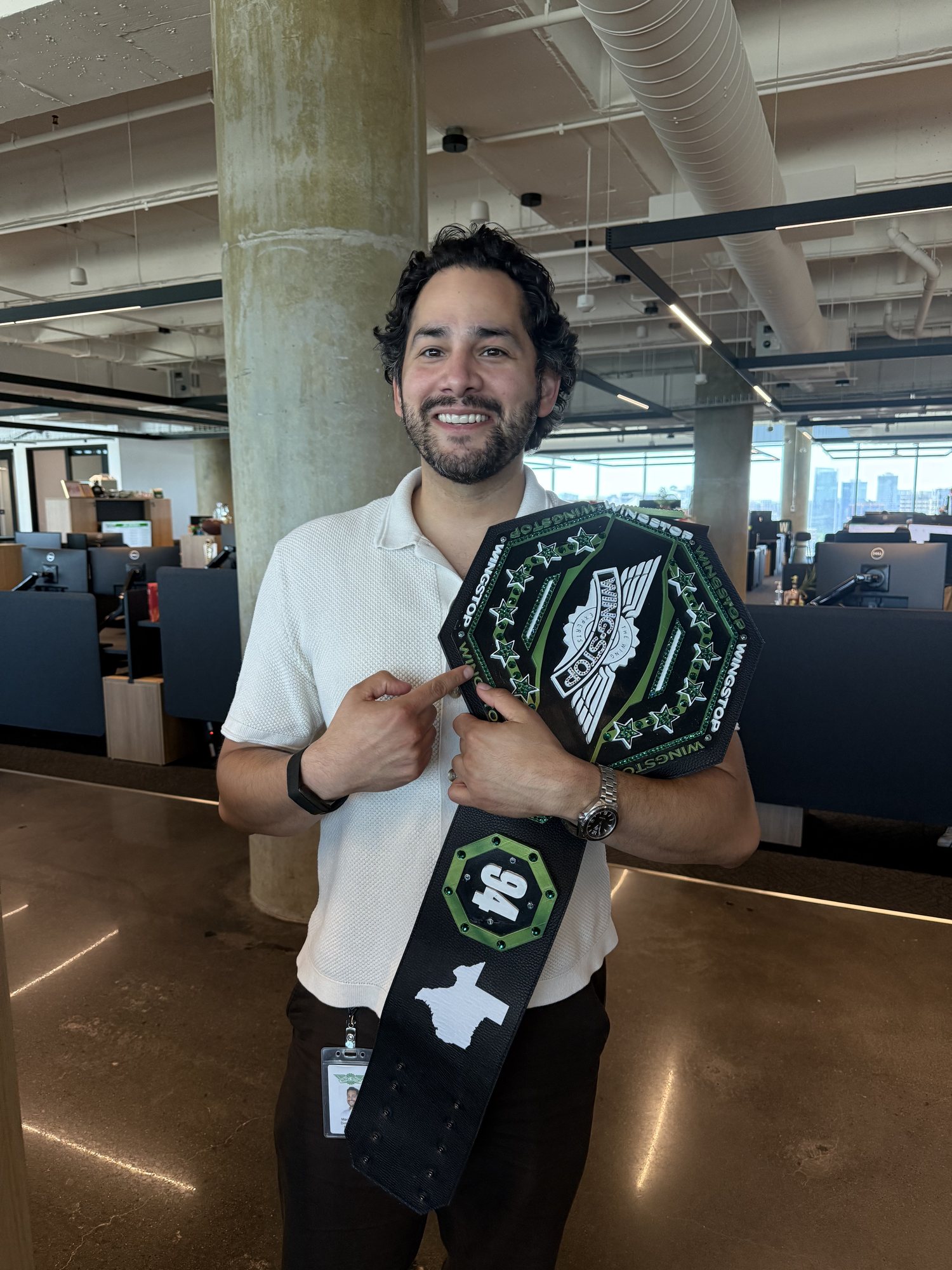 Custom Wingstop championship belt