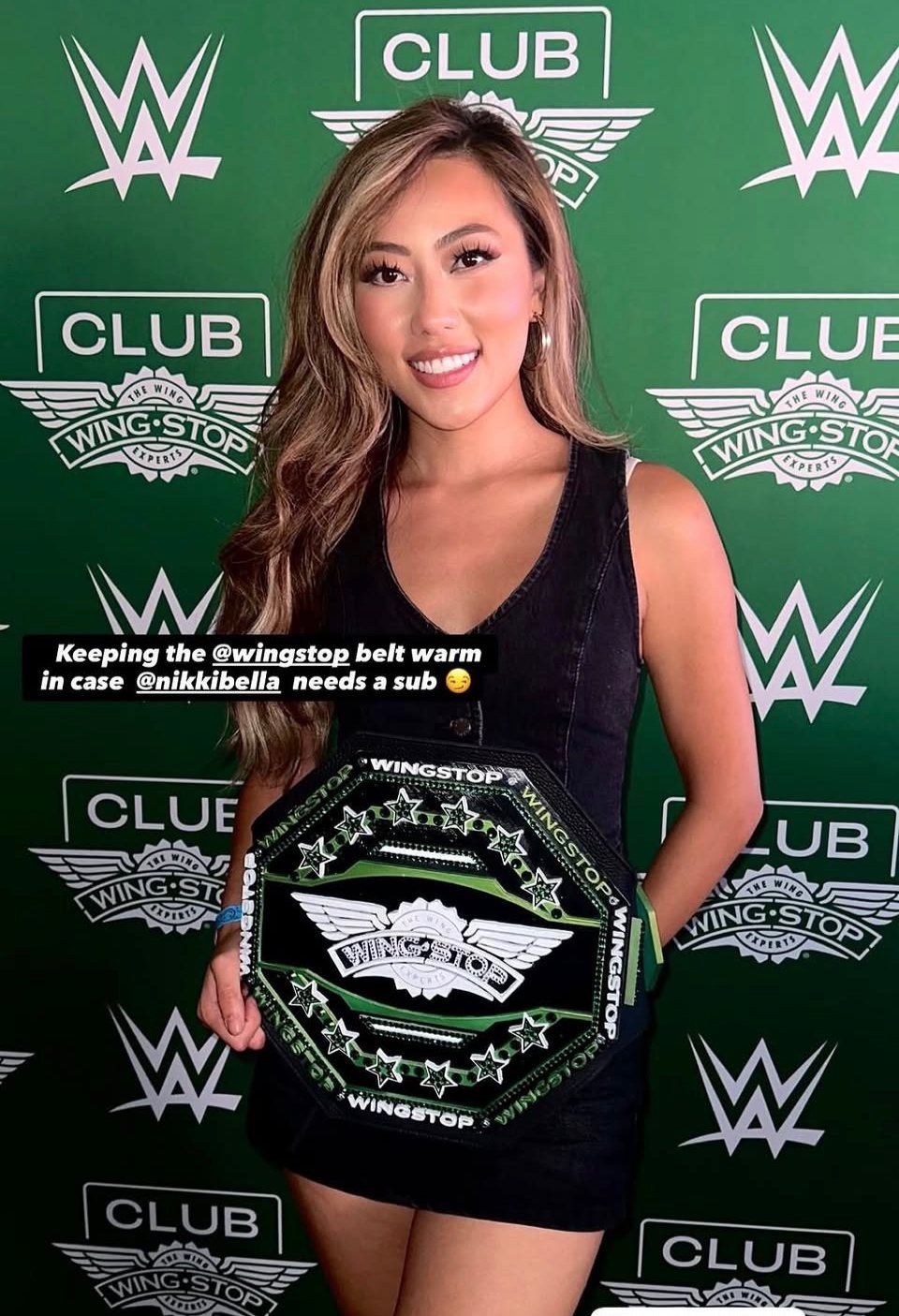Custom Wingstop championship belt in the wild at WWE